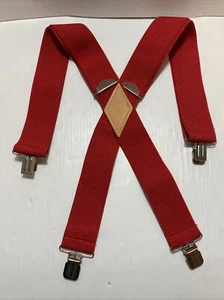 Kids Adjustable Suspenders Elastic Solid RED 2 Inch - Y Back - Picture 1 of 5