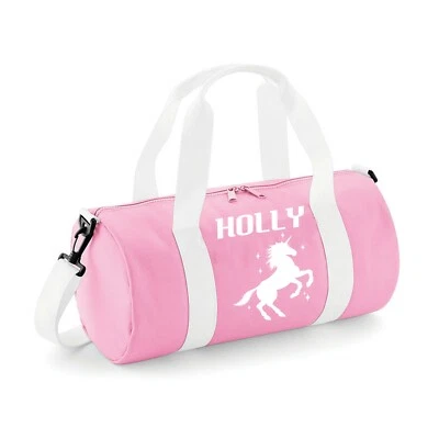 Girls Personalised Unicorn Dancing Bag Girls Sport School Any Name Of Choice - Image 1 of 4
