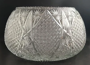 Cut Crystal Bowl "Brilliant" Pattern, Large 13.5"x8" Very Rare & Excellent Cond - Picture 1 of 6
