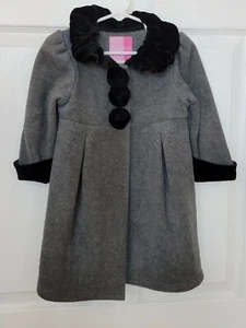 GOOD LAD * Little Girls 2 Piece Coat & Hat Set Gray & Black Jacket. Sz 2T - Picture 1 of 7