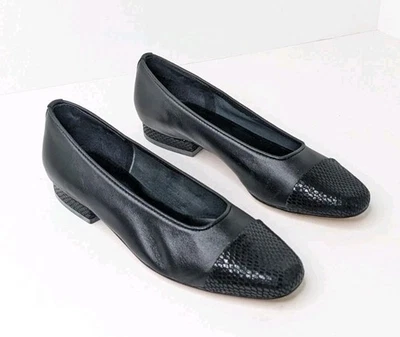 Vaneli Squama Cap Toe Flats, Black Nappa, Women's 5.5 - Image 1 of 4