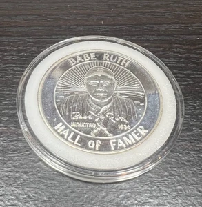 Babe Ruth Hall of Famer Indotto 1936 Round 1 oncia troy..999 capsula argento - Foto 1 di 2