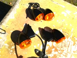 HARLEY DAVIDSON ROAD GLIDE GLOSS BLACK F.& R. TURN SIGNAL SET   2015 & UP - Picture 1 of 12