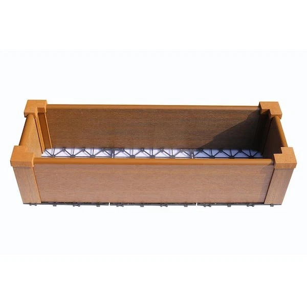 NewTechWood 12 pulgadas x 36 in. Kit de cama de jardín de madera compuesta de teca peruana para patio Foto 1 de 1