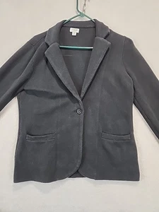 J.CREW Sweater Jacket Blazer Women's Size Medium Black Cotton Blend Professional - Picture 1 of 13