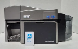 HID Fargo DTC1250e USB Duplex Dual Sided Color ID Card Printer No AC 330 Count - Picture 1 of 13