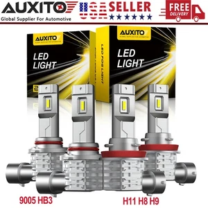 AUXITO Combo 4X 9005 + H11 Kit Bombillas Faro Alto Bajo 6500K Blanco - Imagen 1 de 13