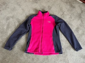 The North Face Womens Pink/Grey Full Zip Fleece Jacket Size Large - Picture 1 of 9