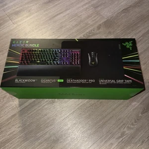 Brand New Razer Heroic Gaming Bundle, Keyboard+Mouse+Pad+Grips - Picture 1 of 6