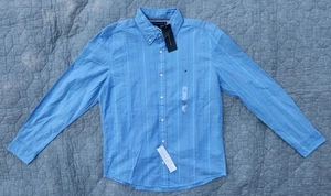 NWT Tommy Hilfiger Men's USA Theme Striped Button-Down Blue Oxford Shirt; Medium - Picture 1 of 10