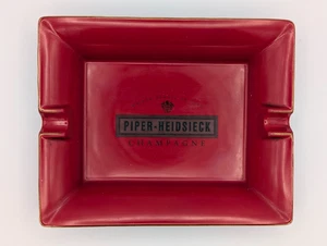 PIPER HEIDSIECK großer roter Champagner Werbeaschenbecher. Gemarkt ARTORIA LIMOGES - Bild 1 von 6