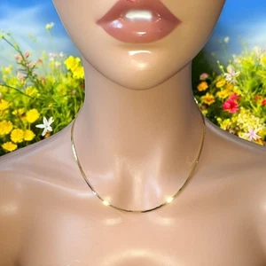 Deadstock NWT VINTAGE 18K Gold Plated Necklace Cobra/Serpent Chain 40cm 8". - Picture 1 of 13