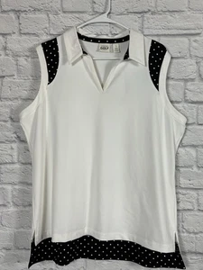 Zenergy Chico's Golf schwarz weiß Punkte Trim Polo Golf Tank Größe 3 neu mit Etikett - Bild 1 von 7