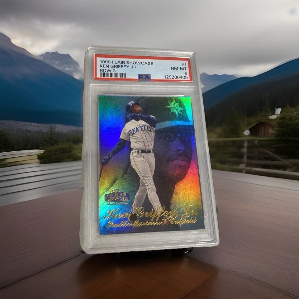 1998 Flair Showcase Row 3 #1 Ken Griffey Jr. Graded PSA 8 NM-MT Hall Of Fame - Image 1 of 3