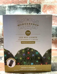 Wondershop 4' x 6' 144 LED Color Changing Net Christmas Lights + Remote + Timer - Picture 1 of 13