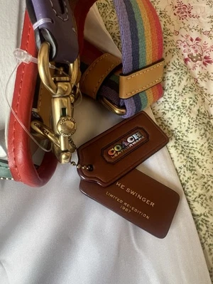 AUTHENTIC NWT Clear Coach Stadium Swinger Bag Shoulder/Crossbody Rainbow - Image 1 of 4