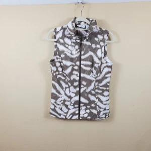 Weekends by Chicos Printed Full Zip Vest Size 0/S - Picture 1 of 8