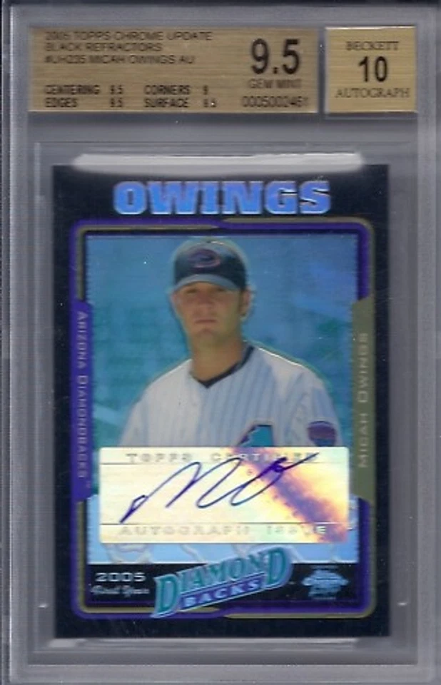 BGS 9.5 05 Topps Chrome Black Ref AUTO Micah Owings/200 - Image 1 of 1