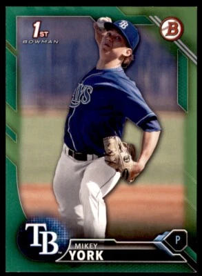 2016 Bowman GREEN Mikey York Tampa Bay Rays #BD-119 80/99 - Image 1 of 2