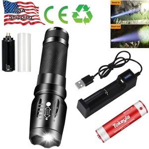 990000LM Super Bright LED Flashlight Rechargeable Tactical Military Zoom Torch