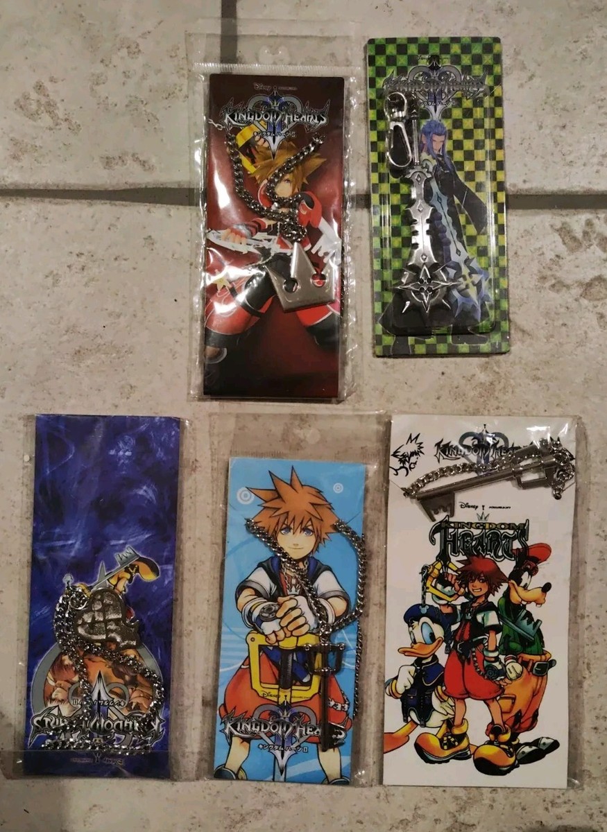 Collana Kingdom Hearts Keyblade - 2 Pezzi, Metallo, Stile Nero, Costume