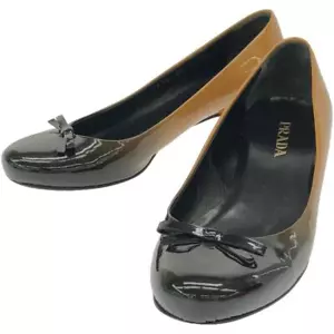 PRADA Pumps Heel Ribbon Leather Multicolor EU36/US6 Authentic from Japan - Picture 1 of 24