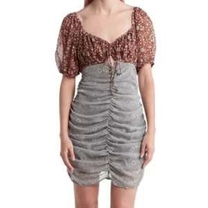NWOT Free People Tessa Floral Ruched Open Back Mini Dress Size XS - Picture 1 of 15