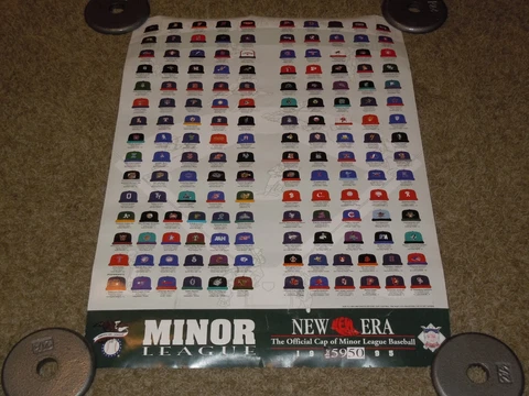 RARE VINTAGE NEW ERA 1995 DIAMOND MINOR LEAGUE BASEBALL HAT CAP POSTER MILB 5950 Cover