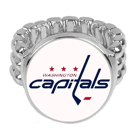 Washington Capitals Mens Womens Silver Hockey Fan Ring Fits All D2 Cover