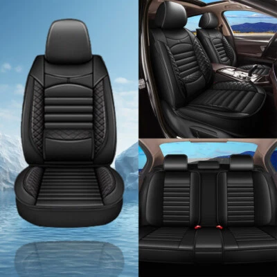 Car Accessories 5-Seat Covers Set Fuax Leather For Jeep Liberty 2007-2012 Black - Image 1 of 4
