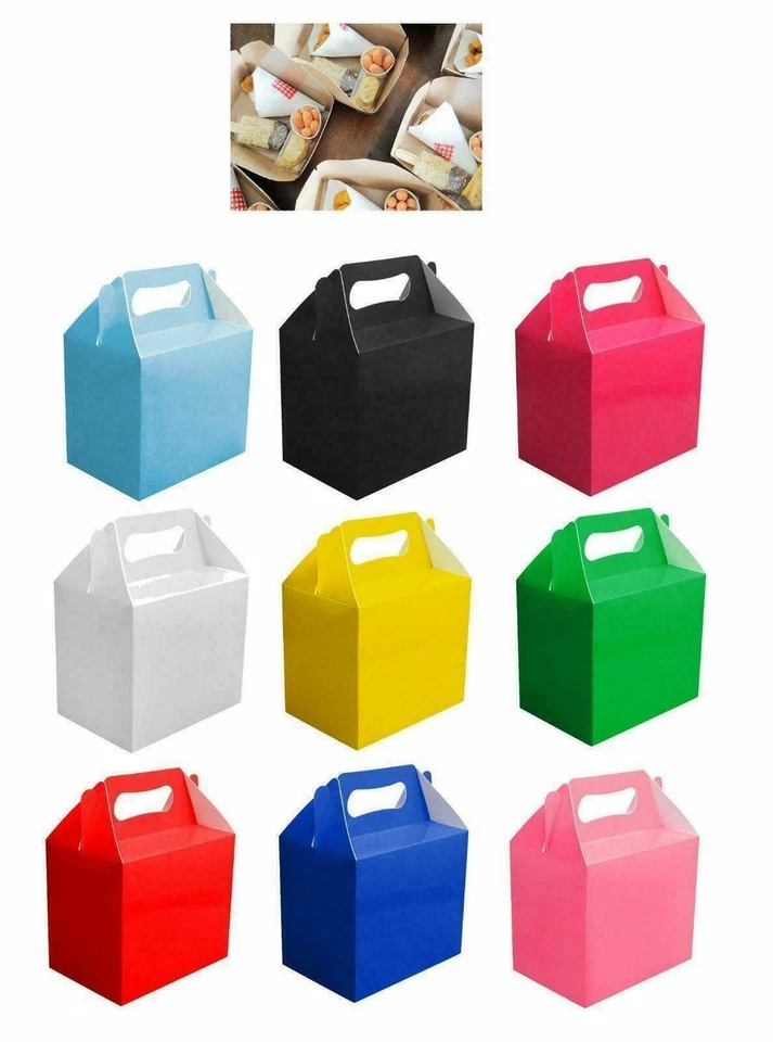 Food Boxes Lunch Kids Meal Children Birthday Party Plain Colour Favour Cake Box - Image 1 of 1