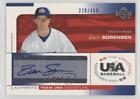 2004 USA Baseball 25e anniversaire signatures encre bleue Zach Sorensen voiture