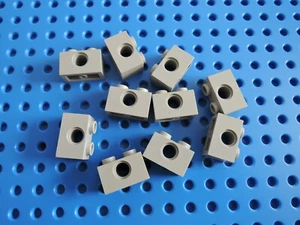 Lego 10 x Technic Stein Lochstein Lochbalken 1 Loch 3700 1x2 alt hellgrau - Bild 1 von 1