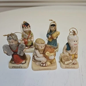 5 Bible Character Christmas Ornaments Moses David Daniel Ruth Noah - Picture 1 of 8