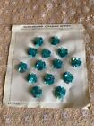 14 Vintage Hand-Beaded and Sequined Pale Blue Applique Motifs for Clothes