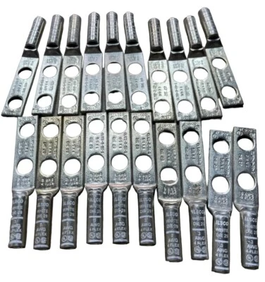 ILSCO CLWD-3-38-1 Compression Lug Copper 2-Hole 3 AWG 4 Flex (LOT OF 20) *SALE* - Image 1 of 2