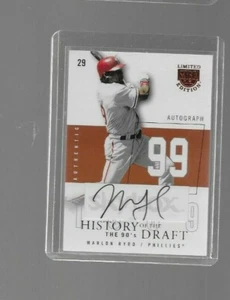 Skybox L.E. 2004 Tarjeta de béisbol #HDA-MB MARLON BYRD autógrafo 60/99 como nueva - Imagen 1 de 3
