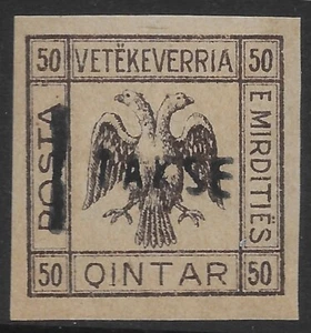 1921 ALBANIA LOCAL Republic MERDITA REVENUE FISCAL 50 QINT/ MNH OG🔥 - Picture 1 of 2