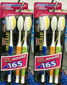 Pack 6 Systema Toothbrush XL Standard Soft Extra Large Head Size Slim Bristle - Picture 1 of 3