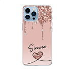 Personalised Phone Case Clear TPU Heart Cover For iPhone 7 8 11 12 13 14 15 Pro