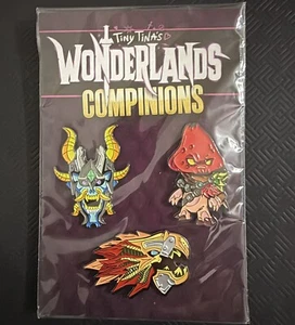 Borderlands Tiny Tina's Wonderlands Treasure Trove Companion 3 Pin Set - Sealed - Picture 1 of 3