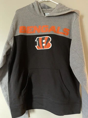 Cincinnati Bengals Men’s Hoodie sweater Size Large football gray & black new Cover