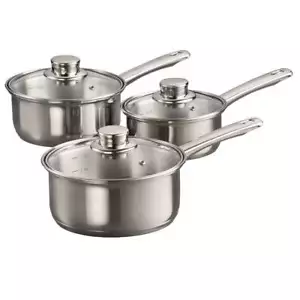 Baccarat Gourmet Stainless Steel Saucepan Set of 3 14X6.5cm - Picture 1 of 3