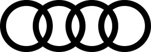 2x Audi rings Logo Vinyl Sticker Decals Choice of Sizes - Picture 1 of 5