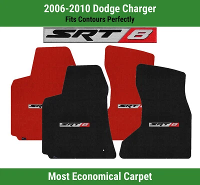 Tapetes carpete Lloyd Velourtex primeira fila para 2006-2010 Dodge Charger com logotipo SRT 8 - Imagem 1 de 4