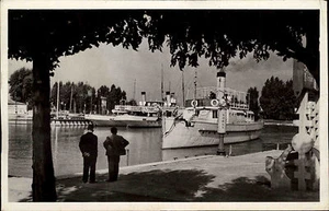 Schiffe Ships Vintage Postcard Siófok 1938 Fahrgastschiffe Schiff Ship Hafen - Picture 1 of 1