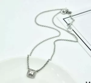 Chloe + Isabel Square Crystal Pendant Silver Necklace N119RCL - Picture 1 of 7