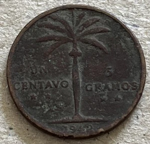 DOMINICAN REPUBLIC 1942 1 CENTAVO VERY NICE CONDITION G - Picture 1 of 5