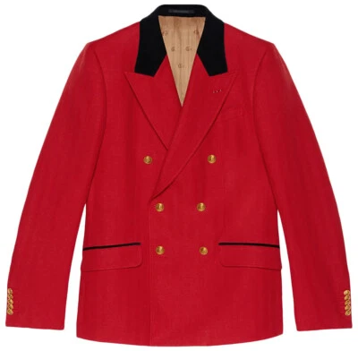 Auténtica Chaqueta Blazer Para Hombre Gucci Doble Pecho Lana Lino 721146 Nueva $3150 Foto 1 de 4