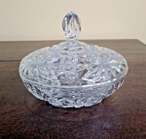 EAPC Large Candy Dish w/Lid 7" Clear Glass Anchor Hocking MCM Granny's Candy Box - Picture 1 of 11
